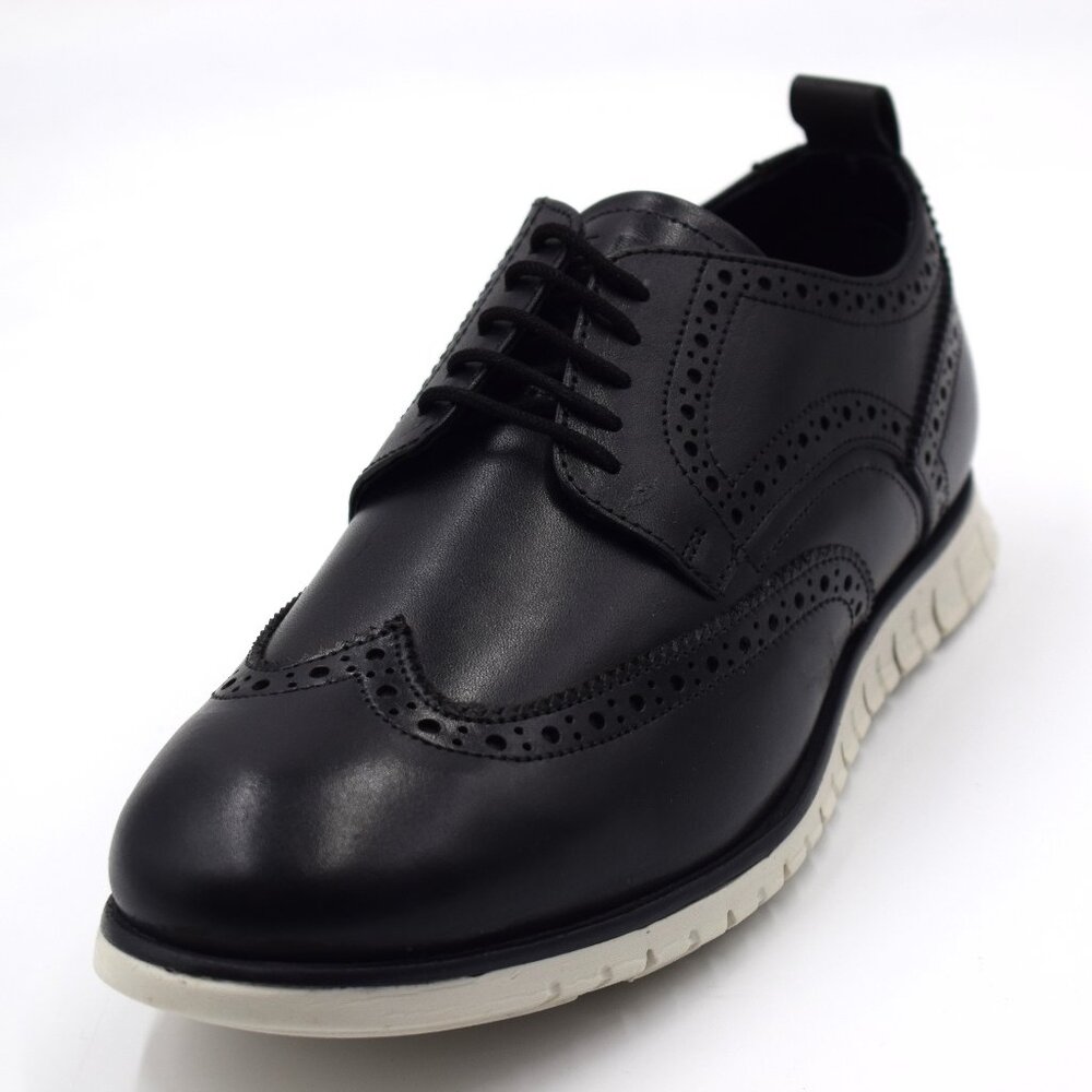 Brando, NEKTA /ke'nekt/ Men's Casual Dress Shoes/ Oxford and Wingtips Blk/Wht